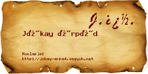 Jókay Árpád névjegykártya