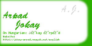 arpad jokay business card